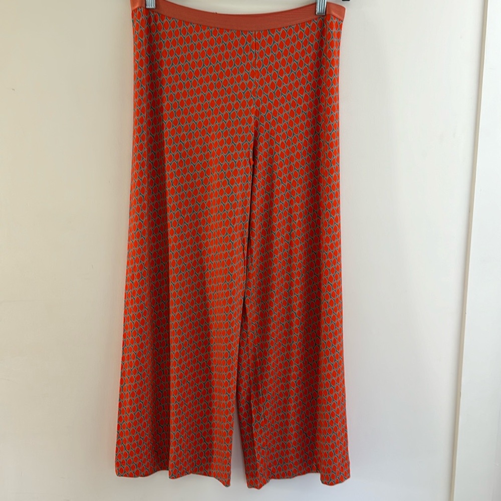 SIYU pants size 6 - FR 40 orange /blue Made in Spain